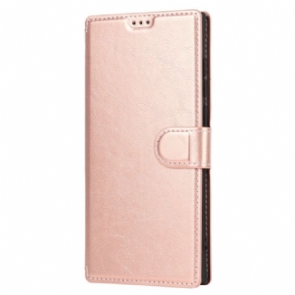 Capa Em Pele Para Samsung Galaxy S22 Ultra 5G Couro Sintético Retrô