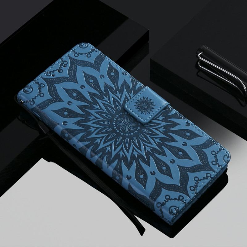 Capa Em Pele Para Samsung Galaxy S22 Ultra 5G Flor Do Sol