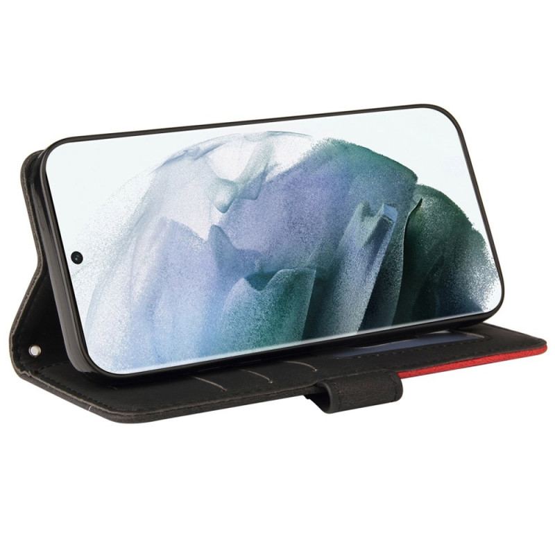 Capa Flip Para Samsung Galaxy S22 Ultra 5G Dois Tons