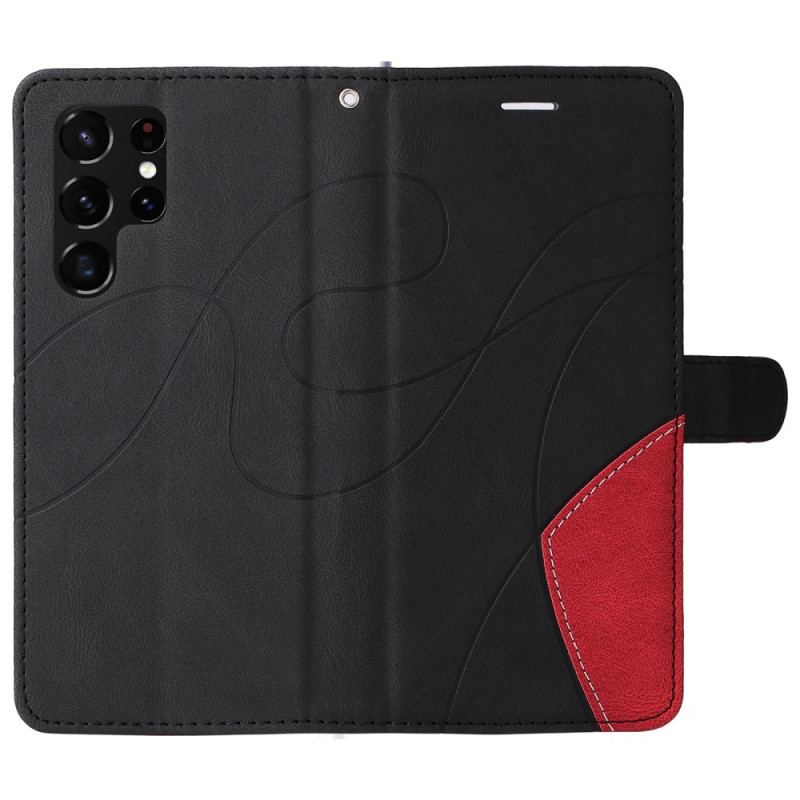 Capa Flip Para Samsung Galaxy S22 Ultra 5G Dois Tons