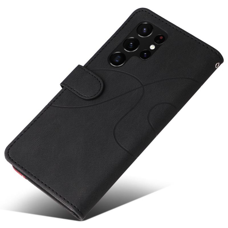 Capa Flip Para Samsung Galaxy S22 Ultra 5G Dois Tons