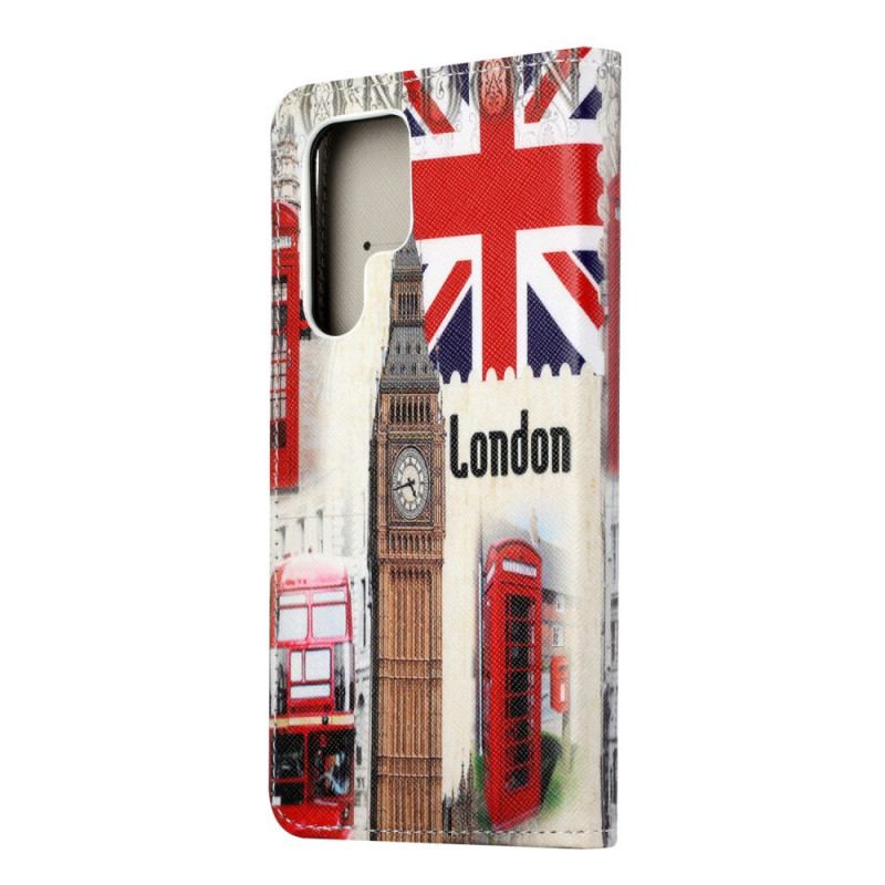 Capa Flip Para Samsung Galaxy S22 Ultra 5G Vida Em Londres