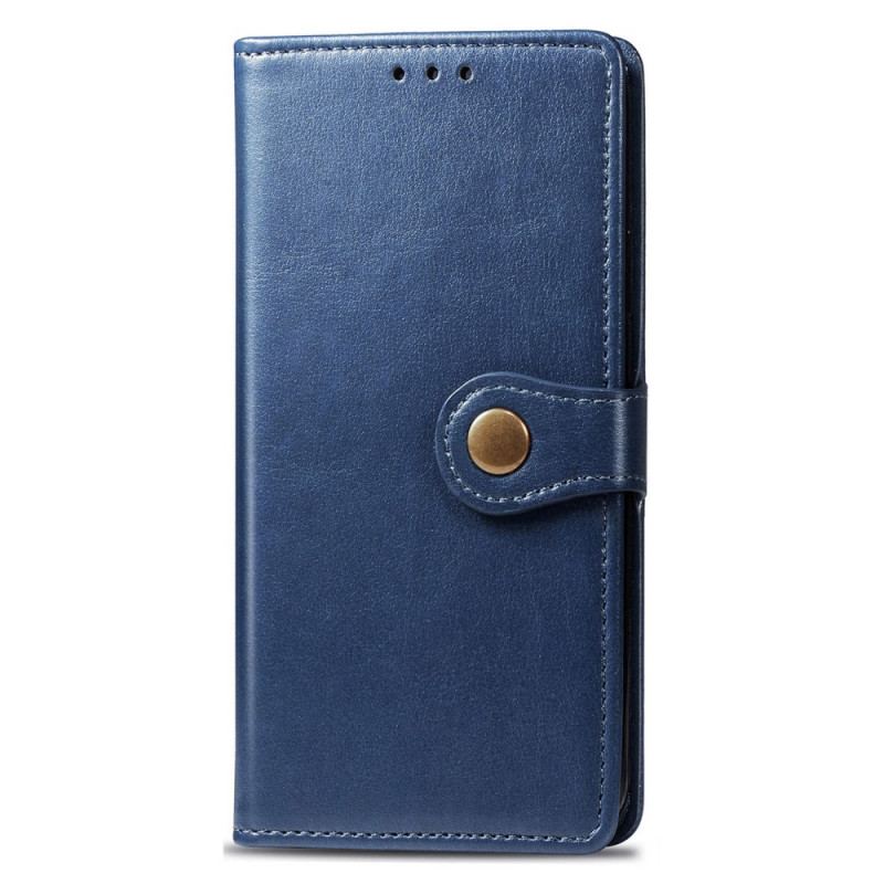 Capa Folio Para Samsung Galaxy S22 Ultra 5G Couro Falso E Fecho Vintage