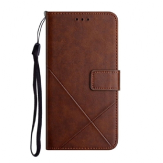 Capa Folio Para Samsung Galaxy S22 Ultra 5G Estilo X Design Geo Couro