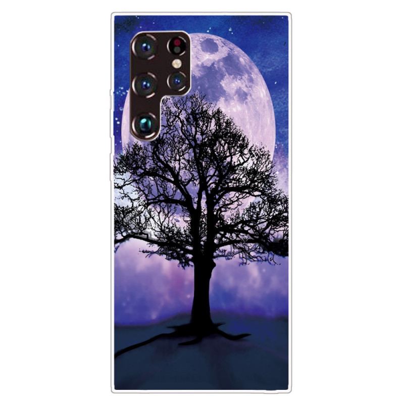 Capa Para Samsung Galaxy S22 Ultra 5G Árvore E Lua