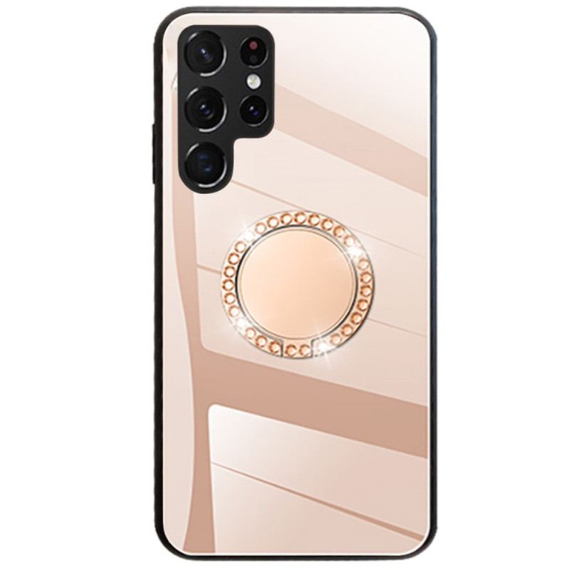 Capa Para Samsung Galaxy S22 Ultra 5G Espelho Com Anel Giratório