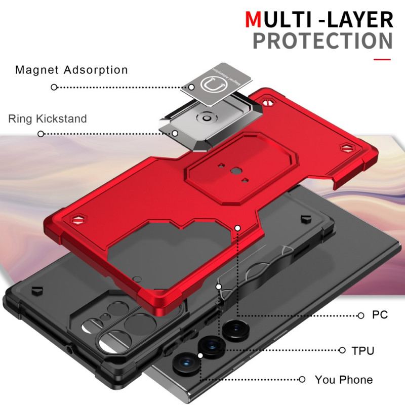 Capa Para Samsung Galaxy S22 Ultra 5G Híbrido Antiderrapante Com Anel