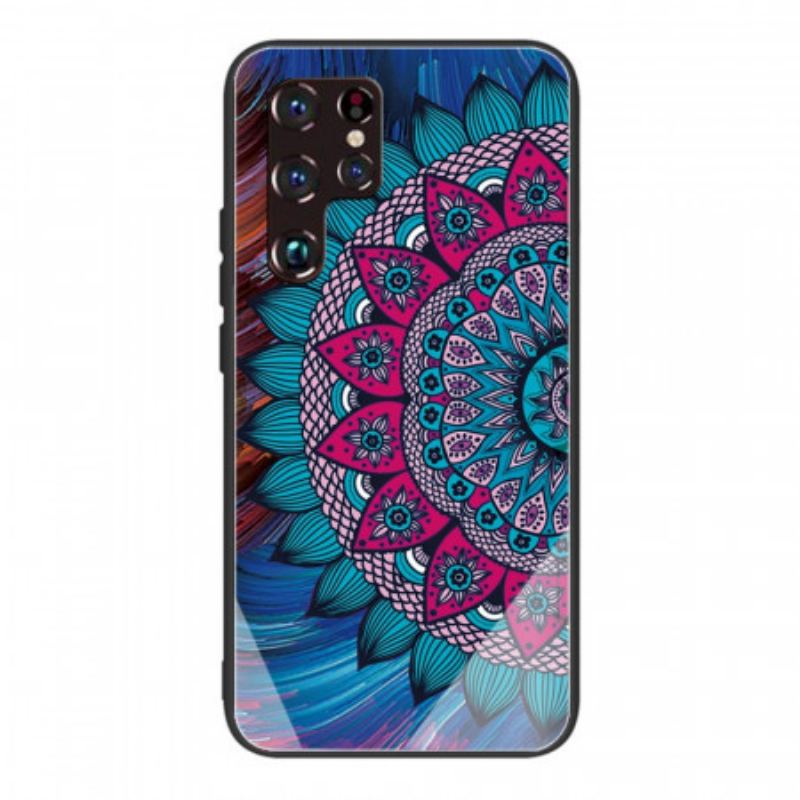 Capa Para Samsung Galaxy S22 Ultra 5G Mandala Vidro Temperado