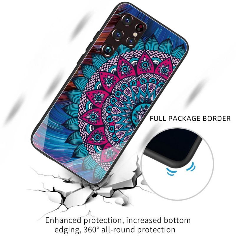 Capa Para Samsung Galaxy S22 Ultra 5G Mandala Vidro Temperado