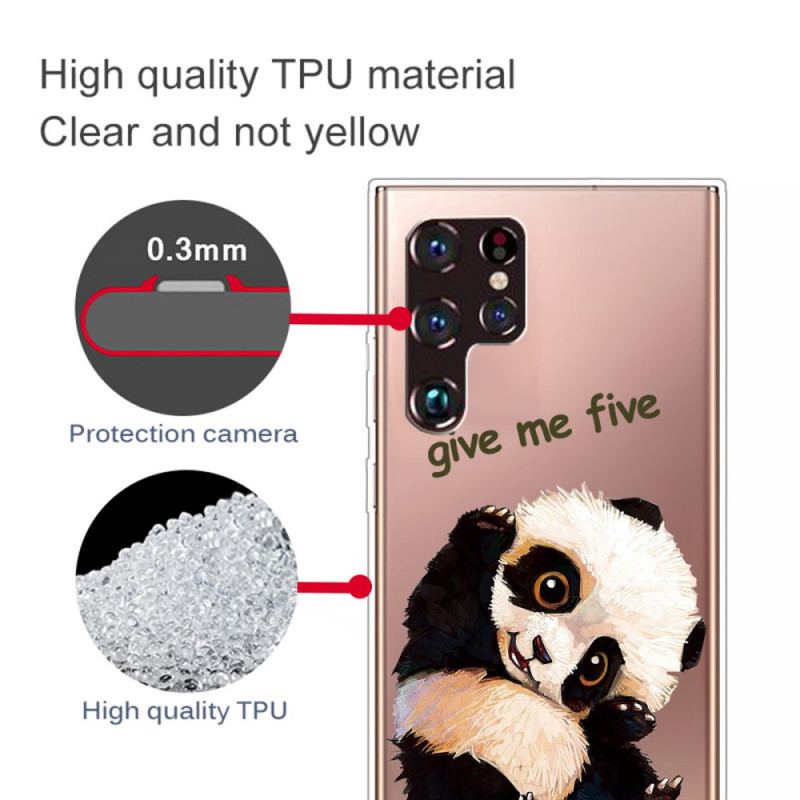Capa Para Samsung Galaxy S22 Ultra 5G Panda Me Dê Cinco