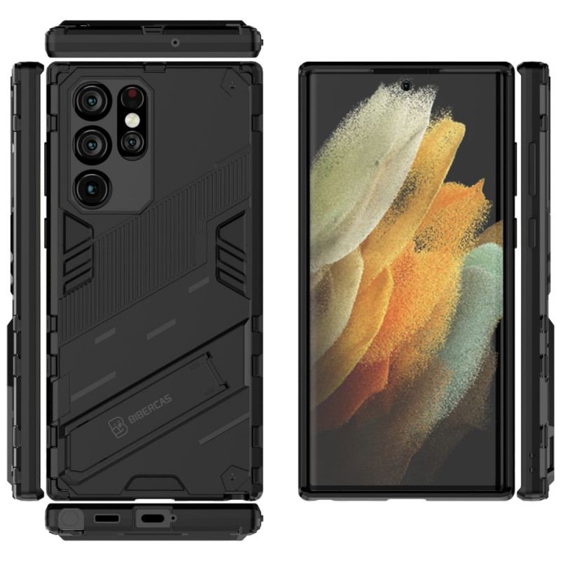 Capa Para Samsung Galaxy S22 Ultra 5G Suporta Duas Posições Mãos Livres