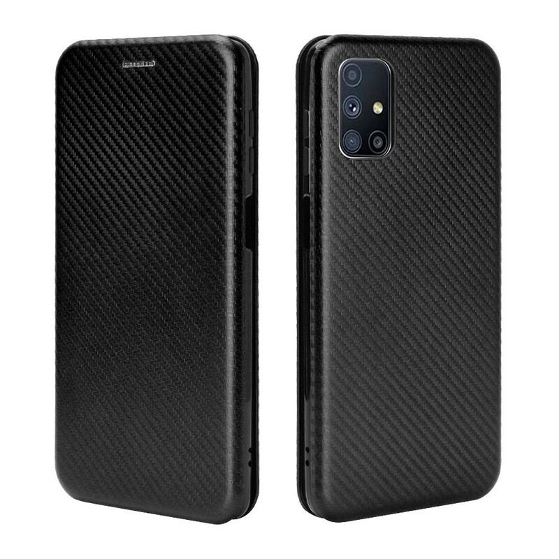 Capa De Celular Para Samsung Galaxy M51 Flip Fibra De Carbono