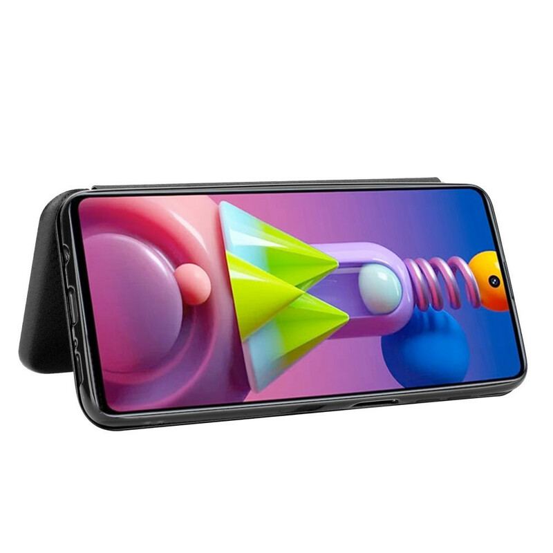 Capa De Celular Para Samsung Galaxy M51 Flip Fibra De Carbono
