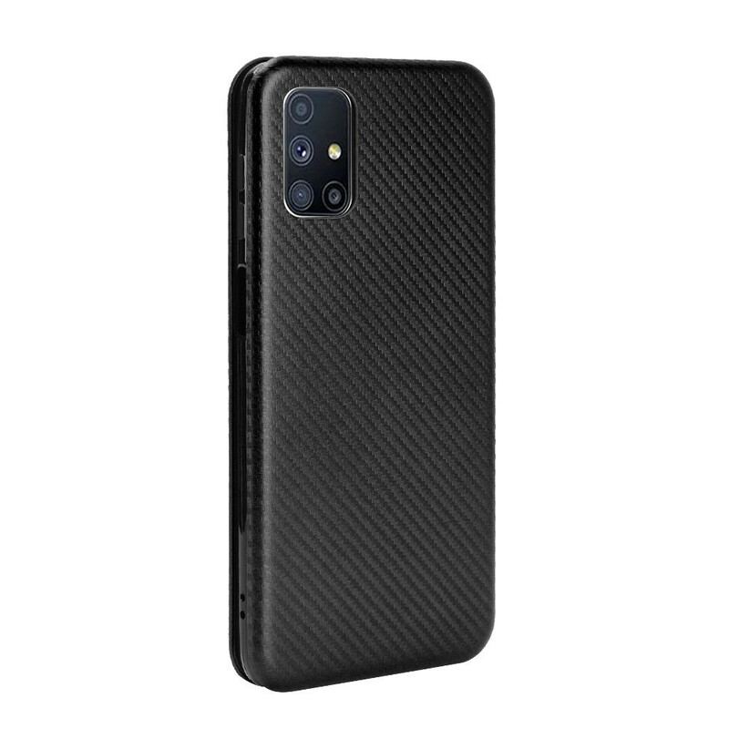 Capa De Celular Para Samsung Galaxy M51 Flip Fibra De Carbono