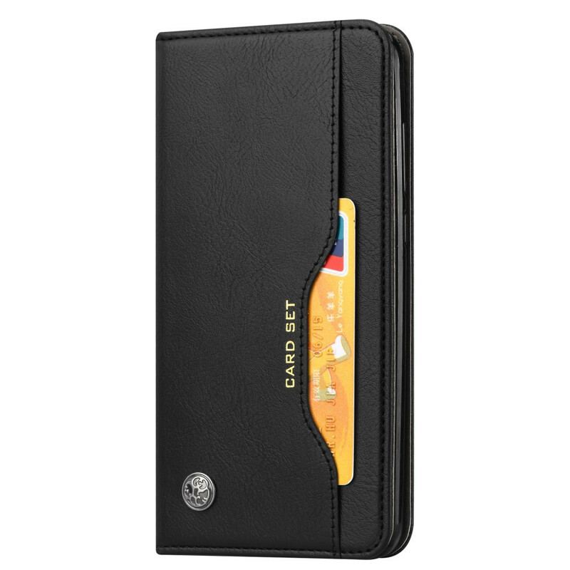 Capa De Celular Para Samsung Galaxy M51 Flip Titular De Cartão De Couro Sintético