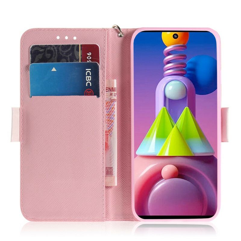 Capa Folio Para Samsung Galaxy M51 De Cordão Bomba Strappy