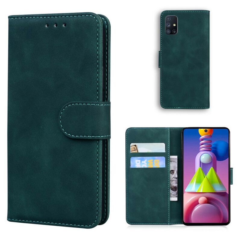 Capa Folio Para Samsung Galaxy M51 Efeito Couro Monocromático