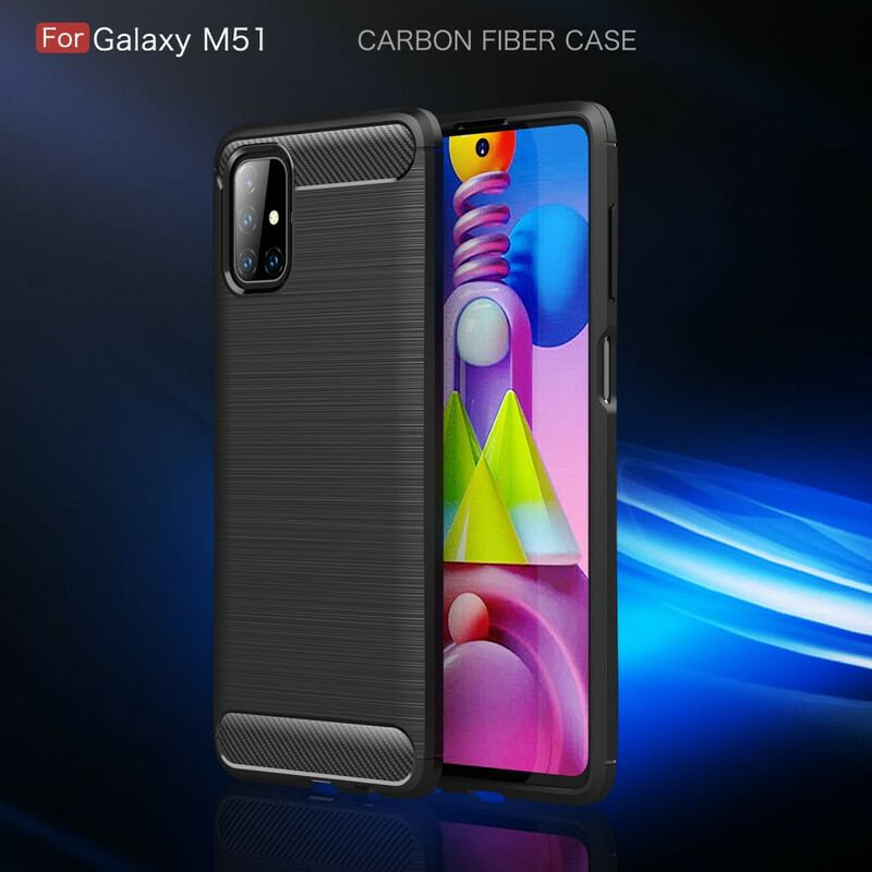 Capa Para Samsung Galaxy M51 Fibra De Carbono Escovada