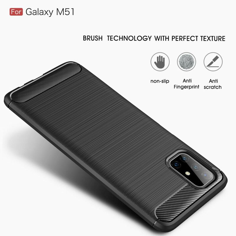 Capa Para Samsung Galaxy M51 Fibra De Carbono Escovada