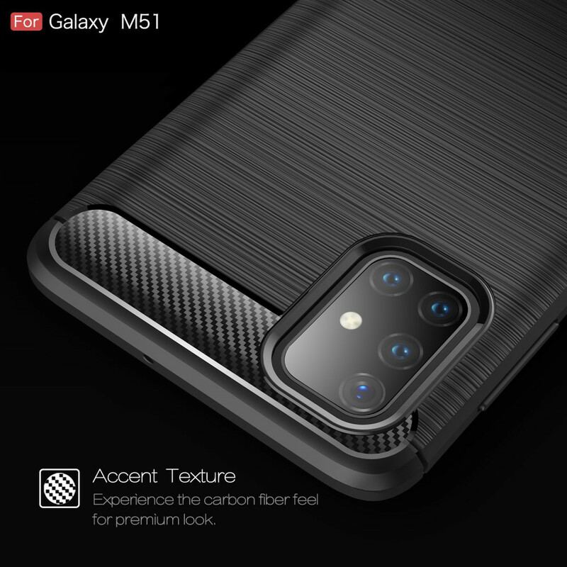 Capa Para Samsung Galaxy M51 Fibra De Carbono Escovada