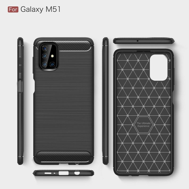 Capa Para Samsung Galaxy M51 Fibra De Carbono Escovada