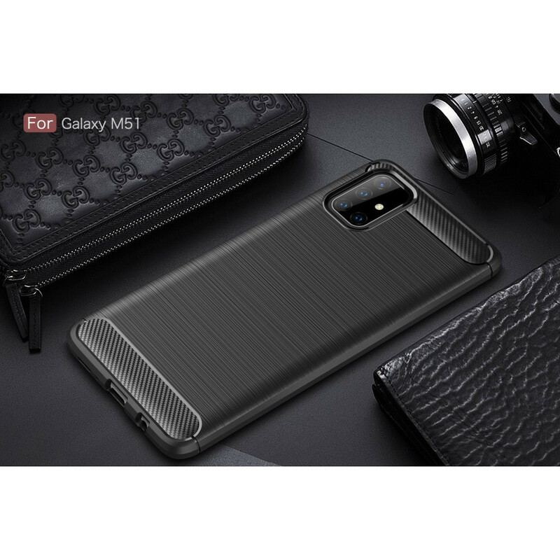 Capa Para Samsung Galaxy M51 Fibra De Carbono Escovada