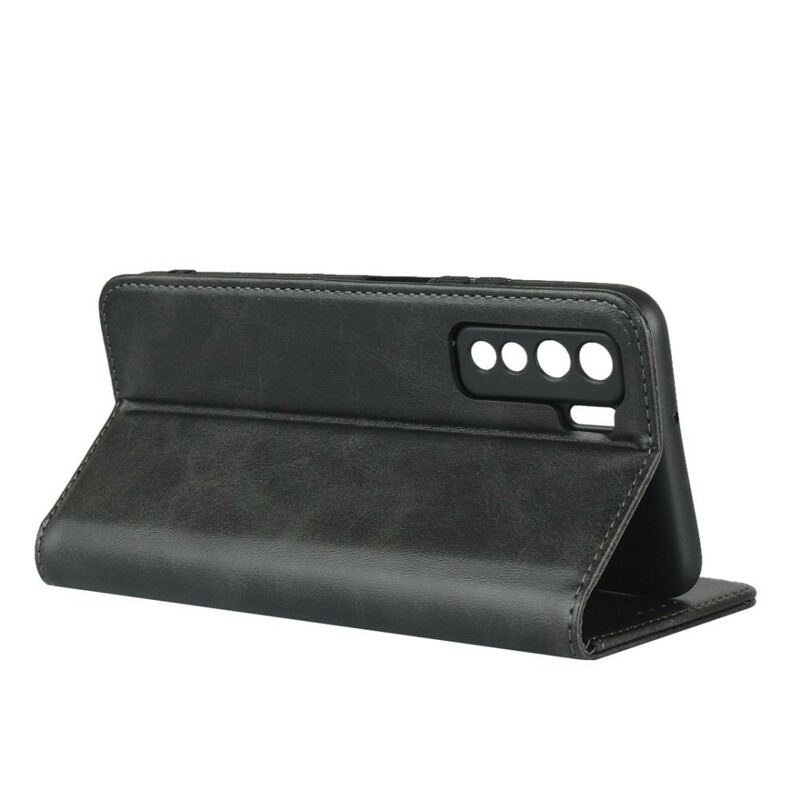 Capa De Celular Para Huawei P40 Lite 5G Flip Couro Legitimo