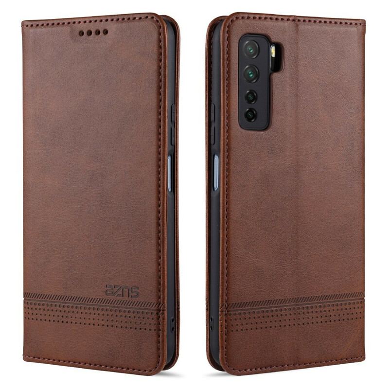 Capa De Celular Para Huawei P40 Lite 5G Flip Estilo De Couro Azns