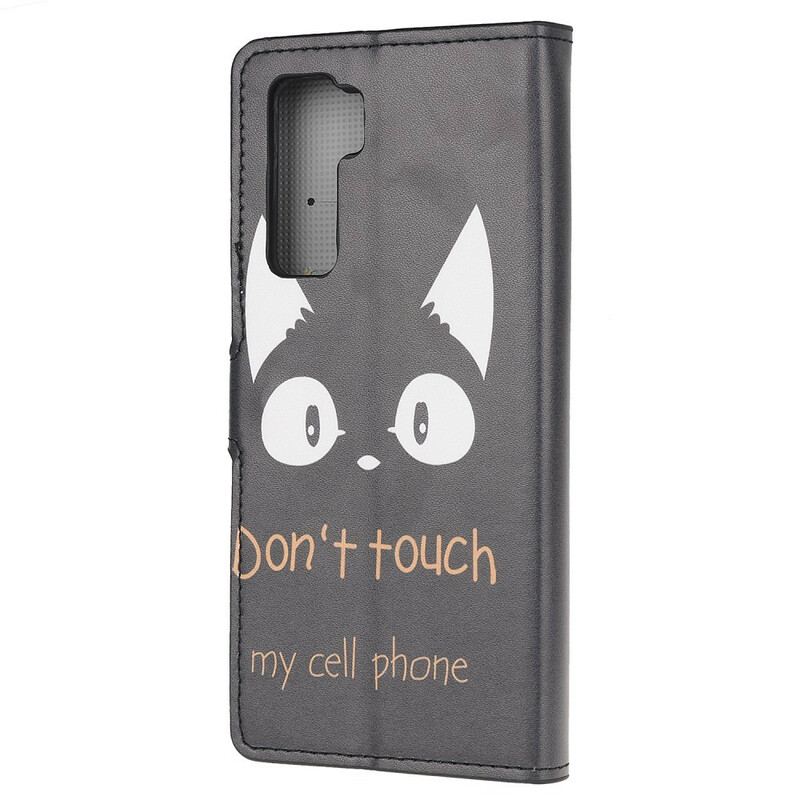 Capa Em Pele Para Huawei P40 Lite 5G Não Toque No Meu Celular