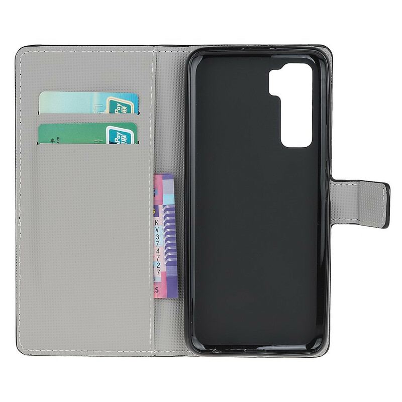 Capa Em Pele Para Huawei P40 Lite 5G Não Toque No Meu Celular