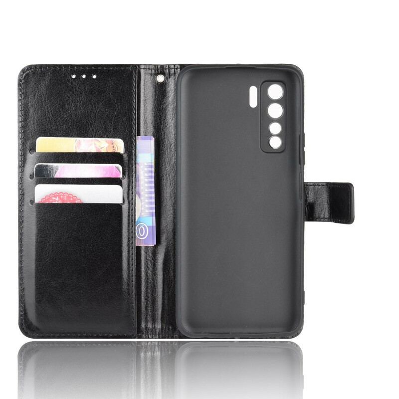 Capa Flip Para Huawei P40 Lite 5G Couro Falso Chamativo