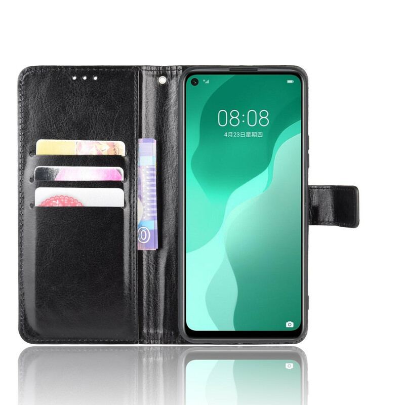 Capa Flip Para Huawei P40 Lite 5G Couro Falso Chamativo