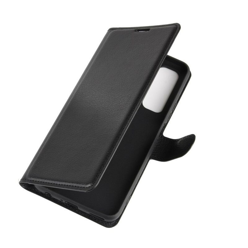 Capa Flip Para Huawei P40 Lite 5G Couro Sintético De Lichia Clássico