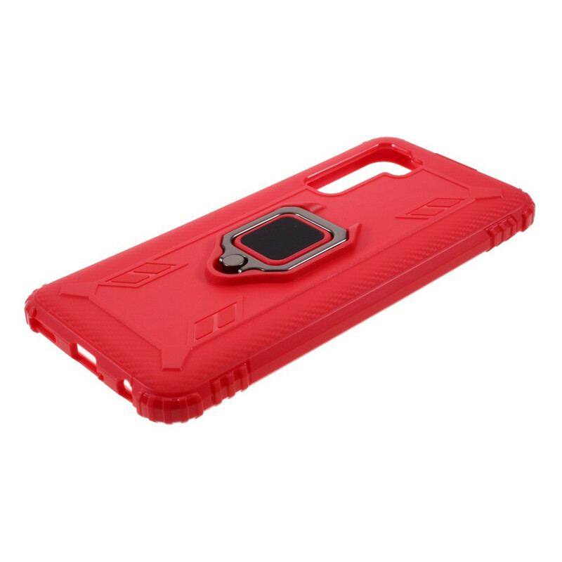 Capa Para Huawei P40 Lite 5G Anel E Fibra De Carbono