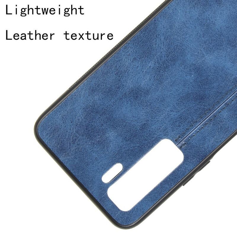 Capa Para Huawei P40 Lite 5G Costura De Couro Estilo