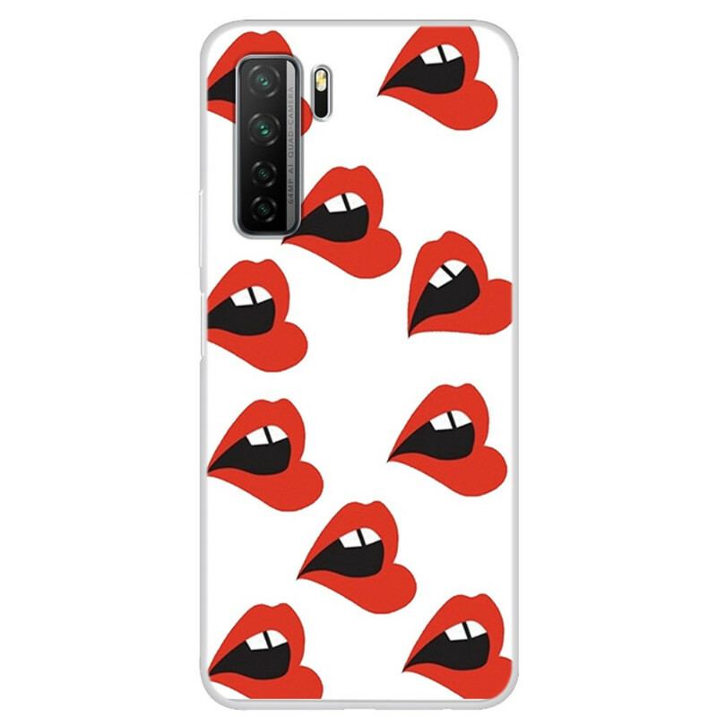 Capa Para Huawei P40 Lite 5G Lábios Mais Carnudos Transparentes