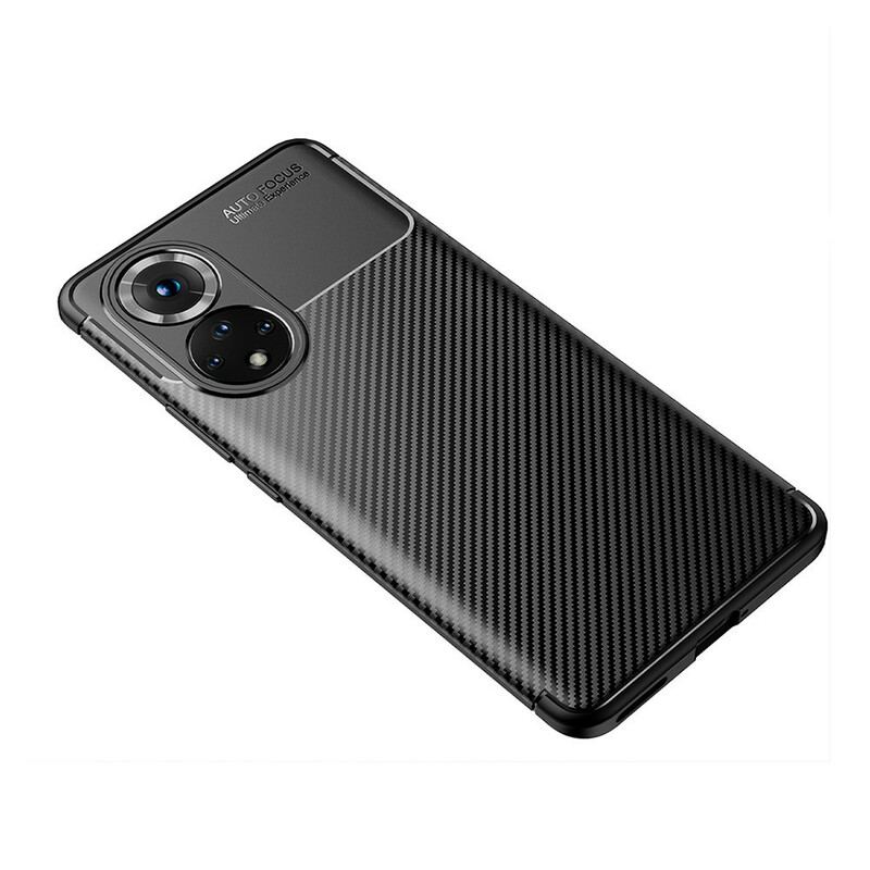 Capa De Celular Para Huawei Nova 9 Textura Flexível De Fibra De Carbono