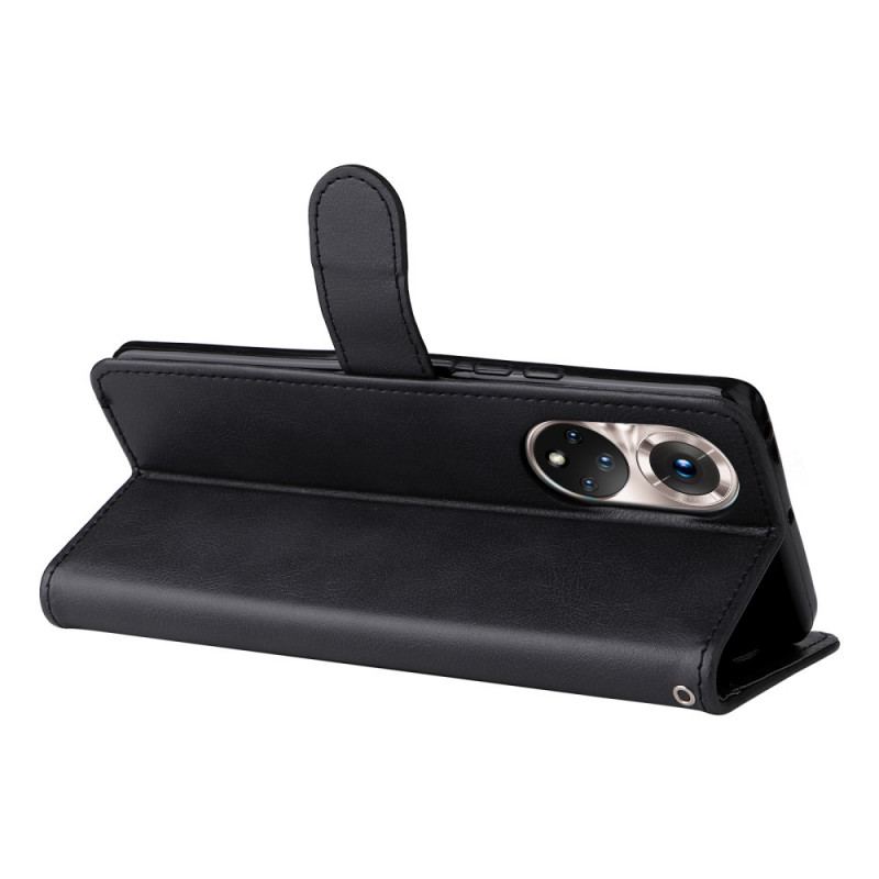 Capa De Couro Para Huawei Nova 9 De Cordão Efeito De Couro Com Tiras