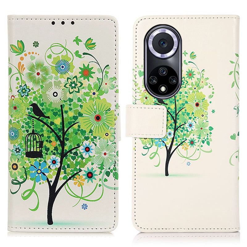 Capa Flip Para Huawei Nova 9 Árvore Florida