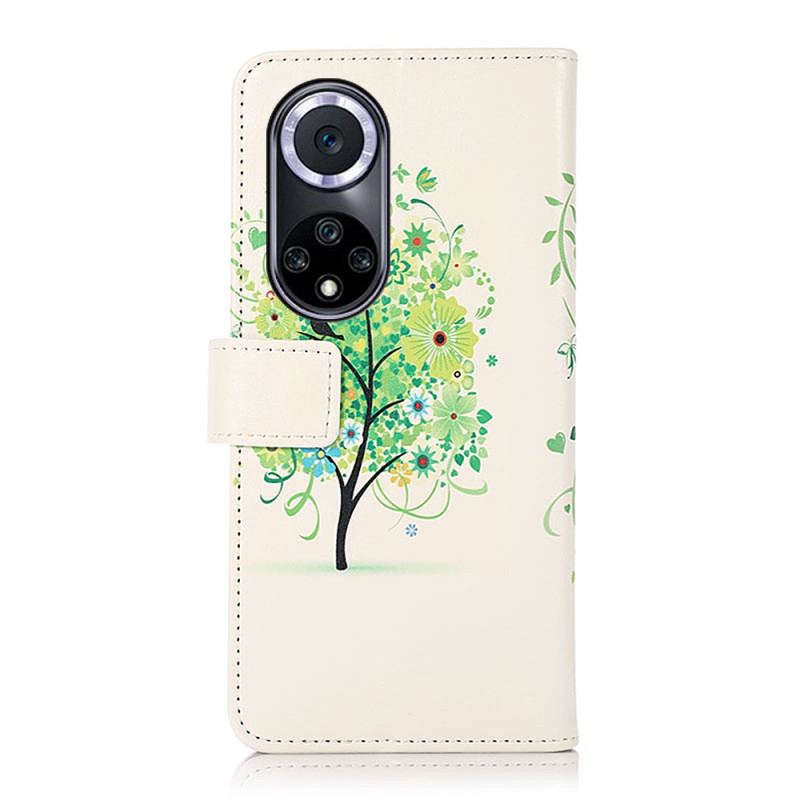 Capa Flip Para Huawei Nova 9 Árvore Florida