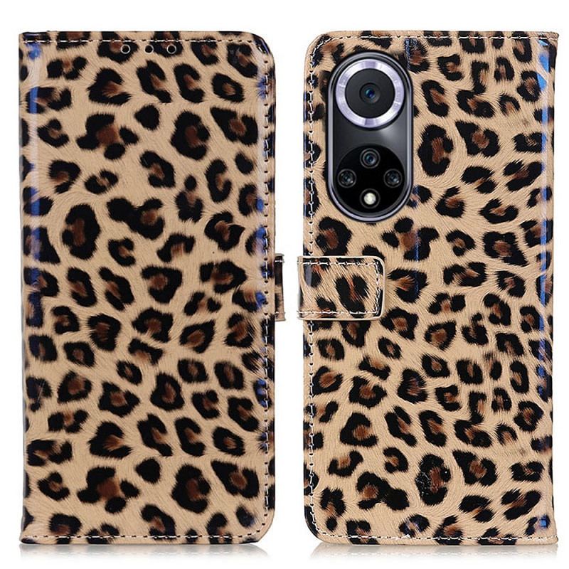 Capa Flip Para Huawei Nova 9 Leopardo Simples
