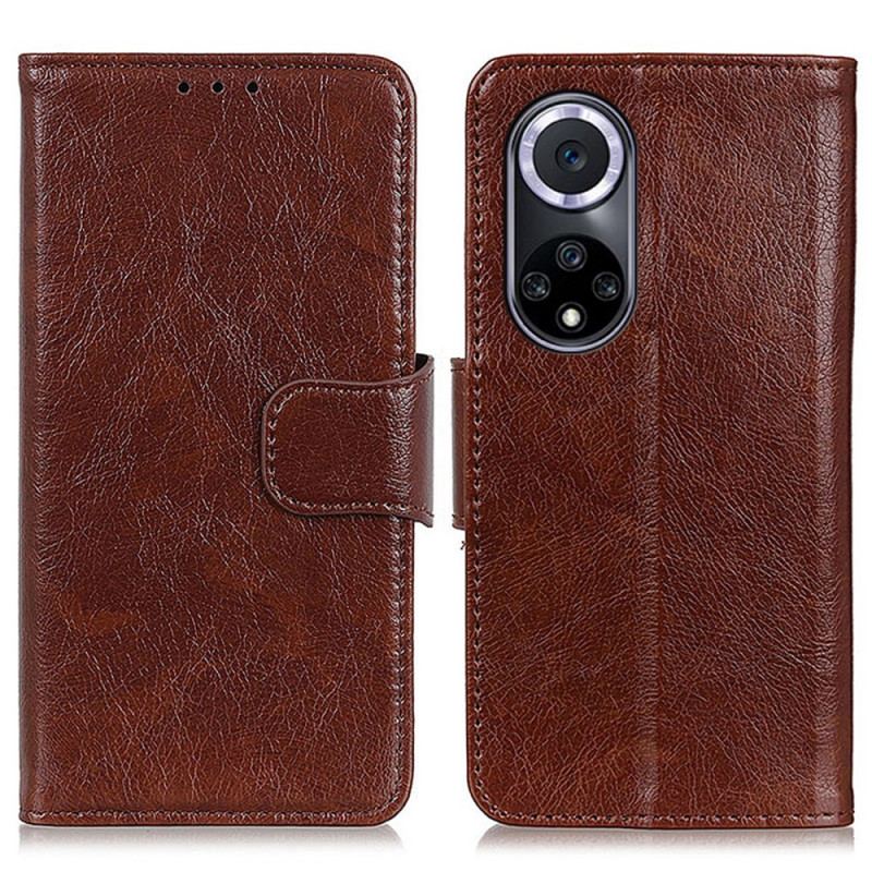 Capa Folio Para Huawei Nova 9 Couro Napa Rachado
