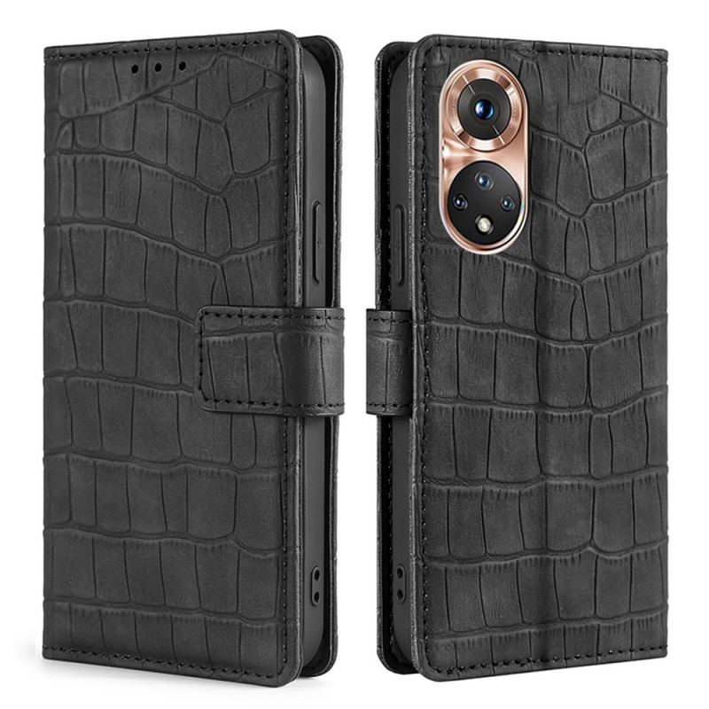 Capa Folio Para Huawei Nova 9 Crocodilo Com Toque De Pele