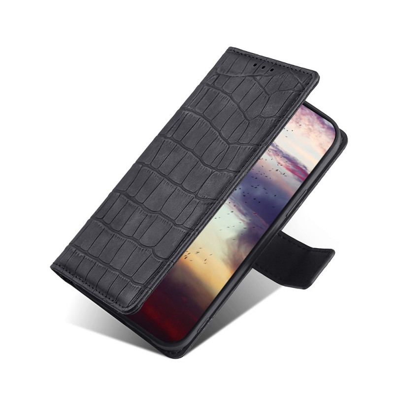 Capa Folio Para Huawei Nova 9 Crocodilo Com Toque De Pele