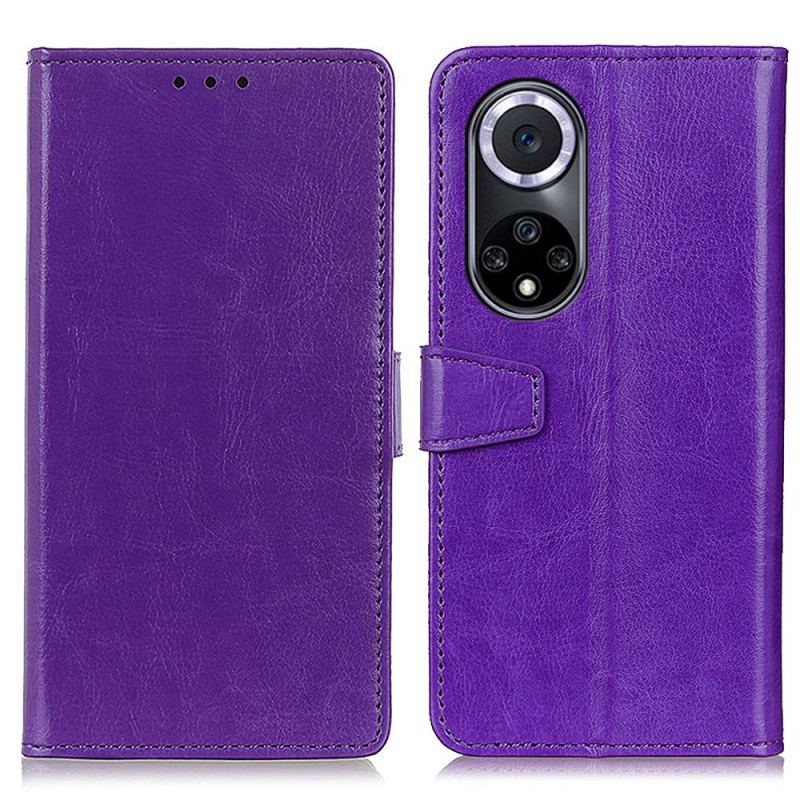 Capa Folio Para Huawei Nova 9 Efeito Couro Brilhante Simples