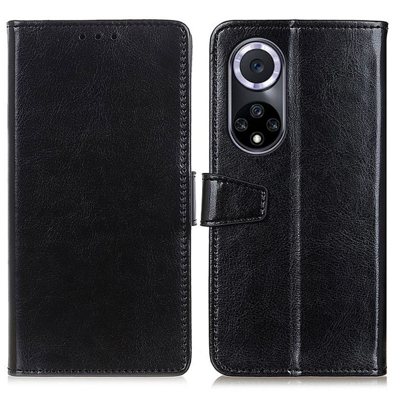 Capa Folio Para Huawei Nova 9 Efeito Couro Brilhante Simples