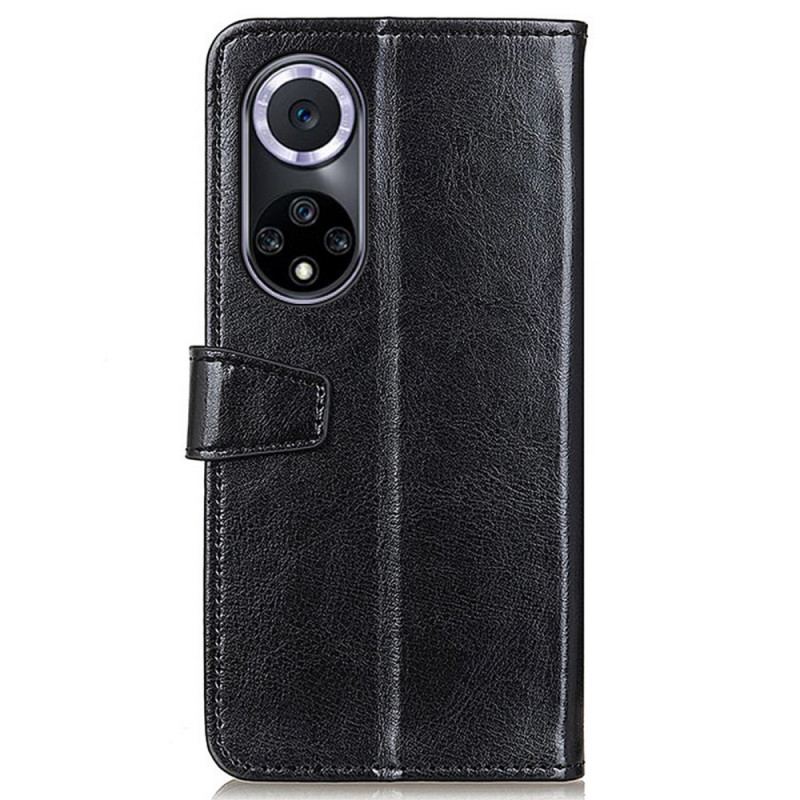 Capa Folio Para Huawei Nova 9 Efeito Couro Brilhante Simples