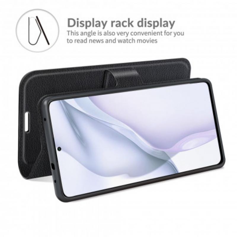 Capa De Couro Para Huawei P50 Estilo Clássico De Couro Litchi