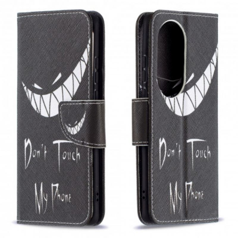 Capa De Couro Para Huawei P50 Telefone Do Diabo