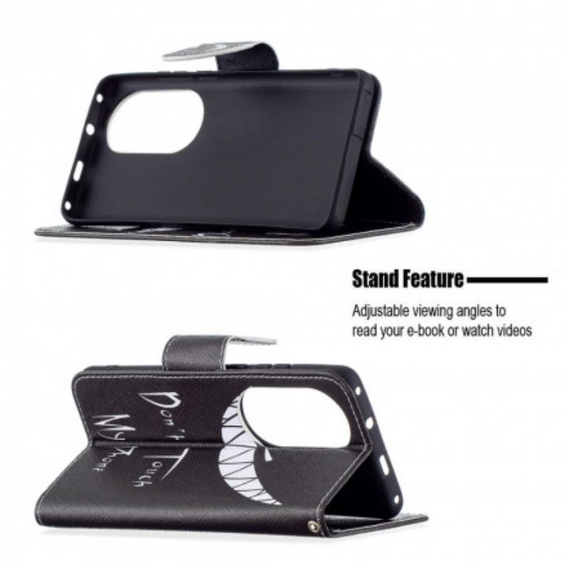Capa De Couro Para Huawei P50 Telefone Do Diabo